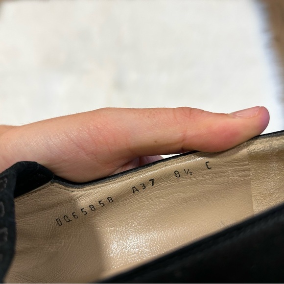 Salvatore Ferragamo Black Suede Square Toed Loafer Shoes Size 8.5 - Picture 6 of 11